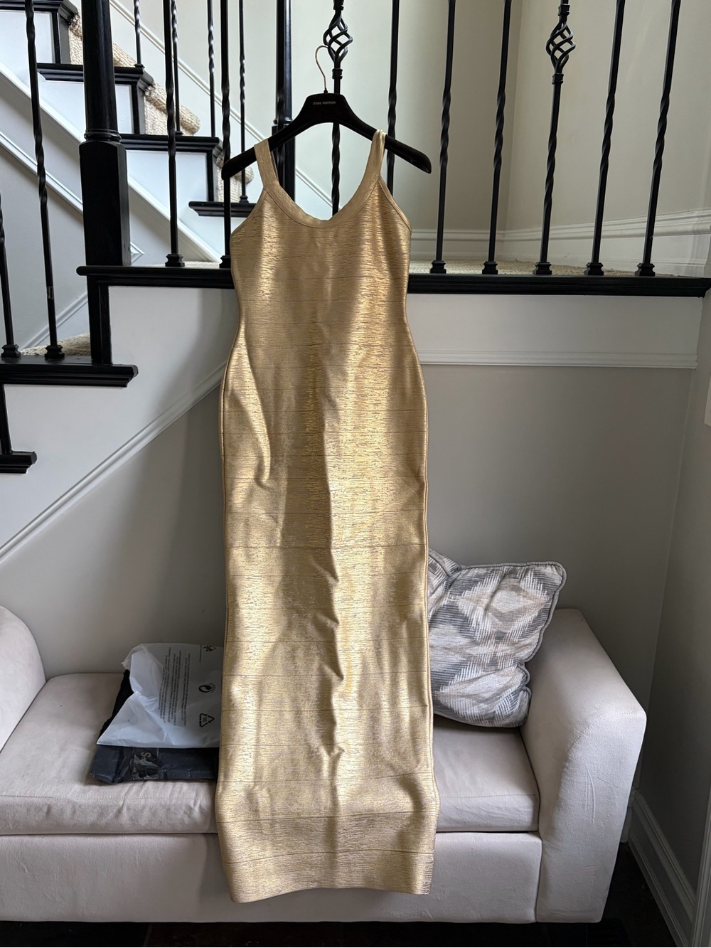 Gold Sleeveless Bodycon Dress - Elegant Evening Slip
